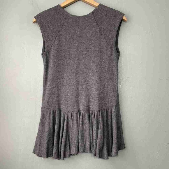 Anthropologie Charcoal Ruffle Hem Tunic - Picture 2 of 4